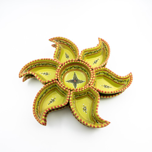 Service à apéritif étoile Tatoué Vert pistache