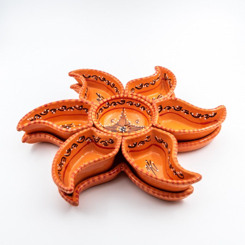 Service à apéritif étoile Tatoué Orange