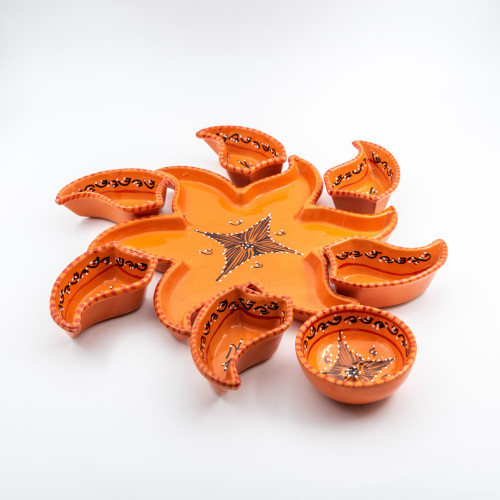 Service à apéritif étoile Tatoué Orange