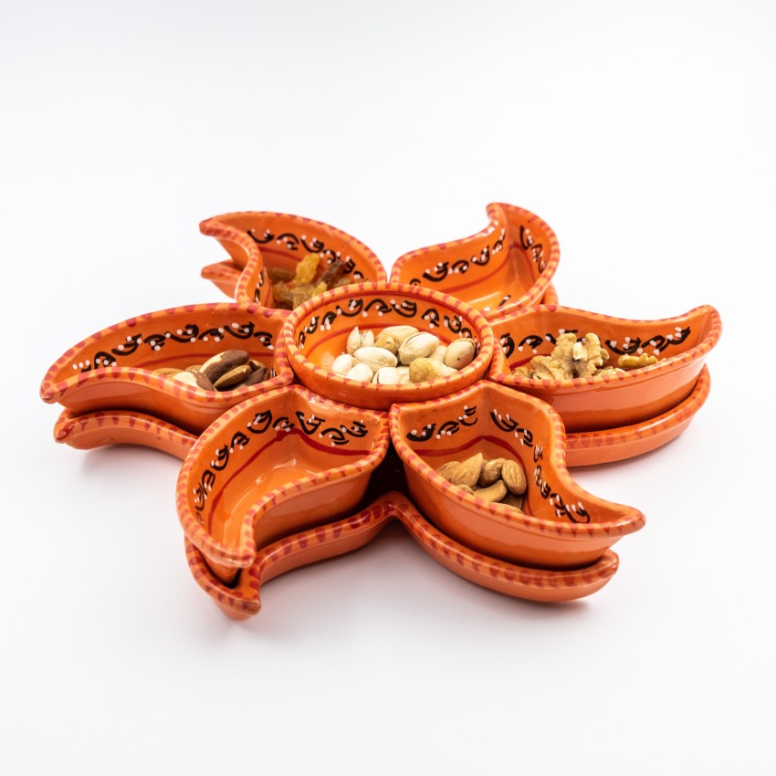 Service à apéritif étoile Tatoué Orange