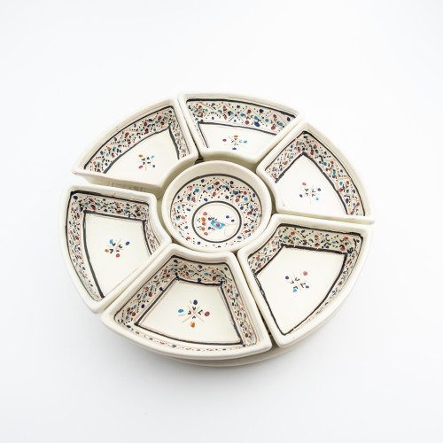 Service à apéritif Rond Marrakech Blanc