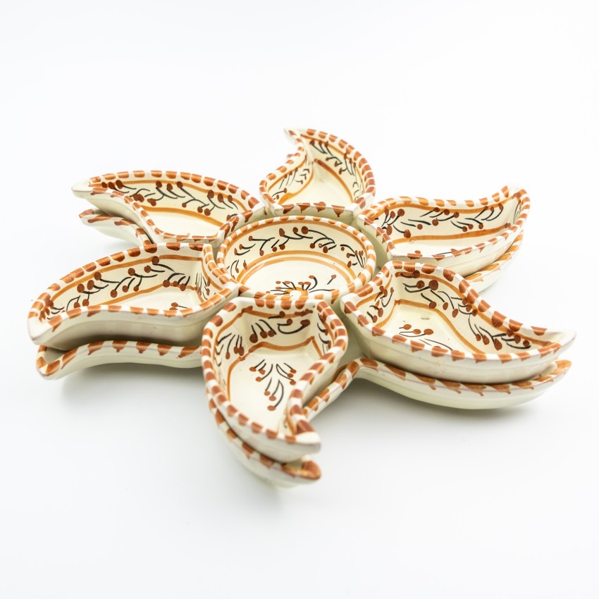 Service à apéritif étoile Tatoué Beige