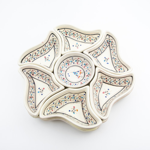 Service apéritif Fleur Marrakech Blanc