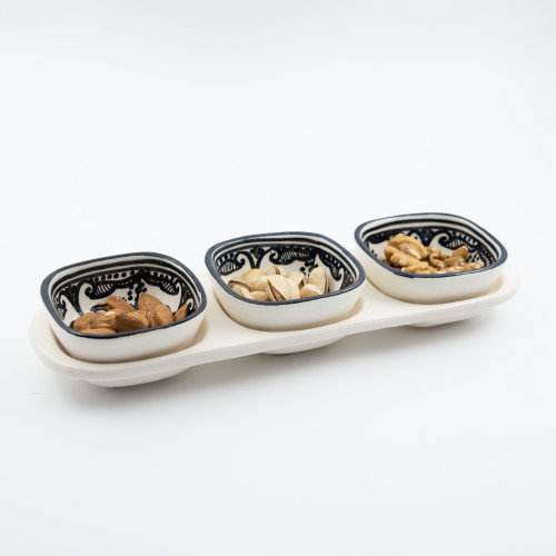 Service apéro tri-bols Marocain Noir