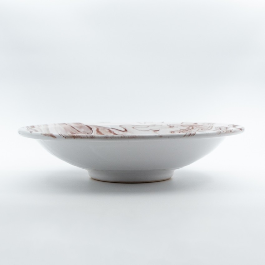 Plat de service Marbré Marron et Gris - D 33 cm