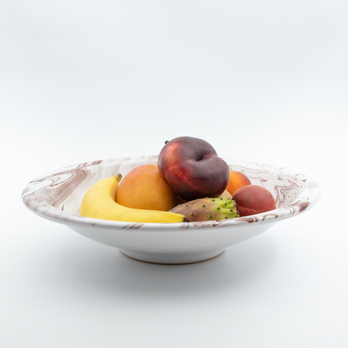 Plat de service Marbré Marron et Gris - D 33 cm