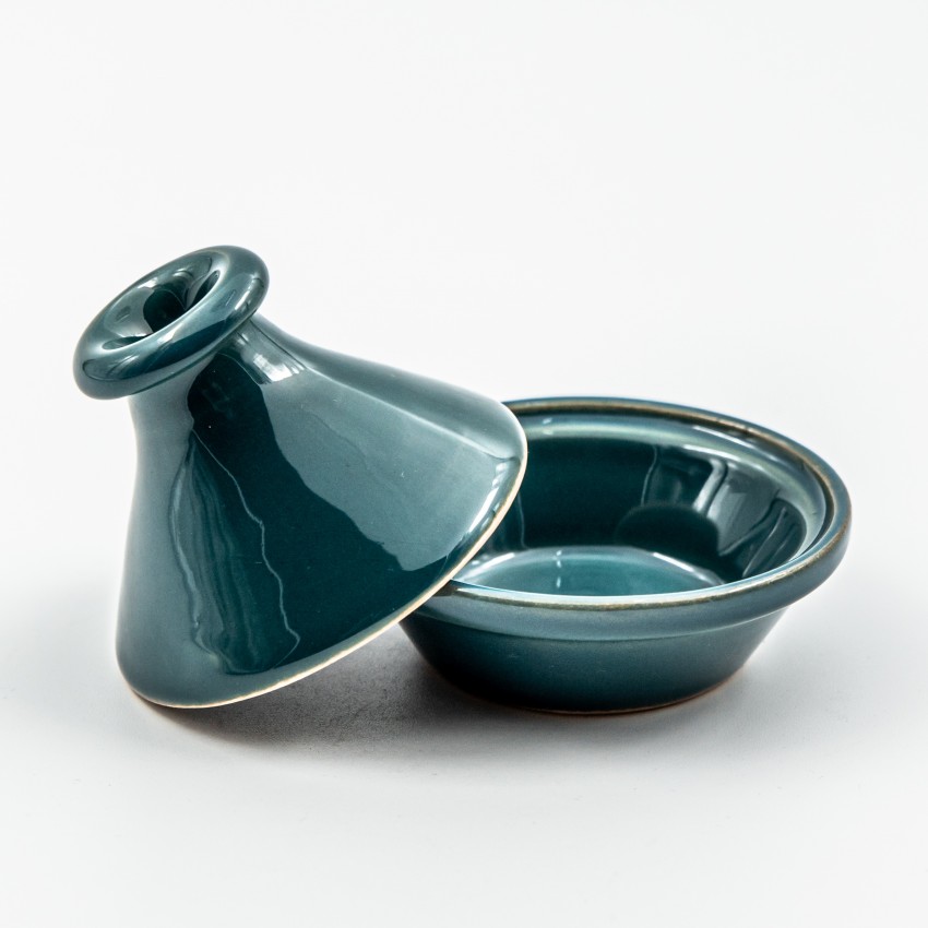 Mini tajine Uni Bleu pétrole - D 9 cm