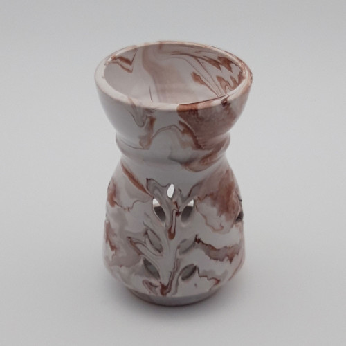 Brûle parfum Marbré marron, gris et blanc - Grand Modèle