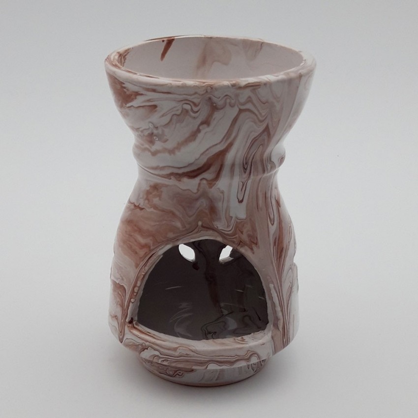 Brûle parfum Marbré marron, gris et blanc - Grand Modèle