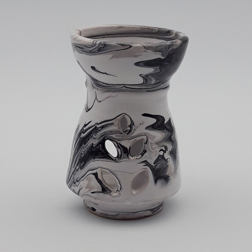 Brûle parfum Marbré noir et blanc - Petit Modèle