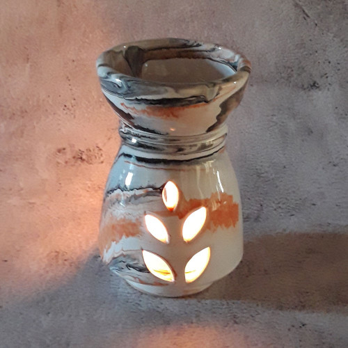 Brûle parfum Marbré rouge et noir et blanc - Petit Modèle