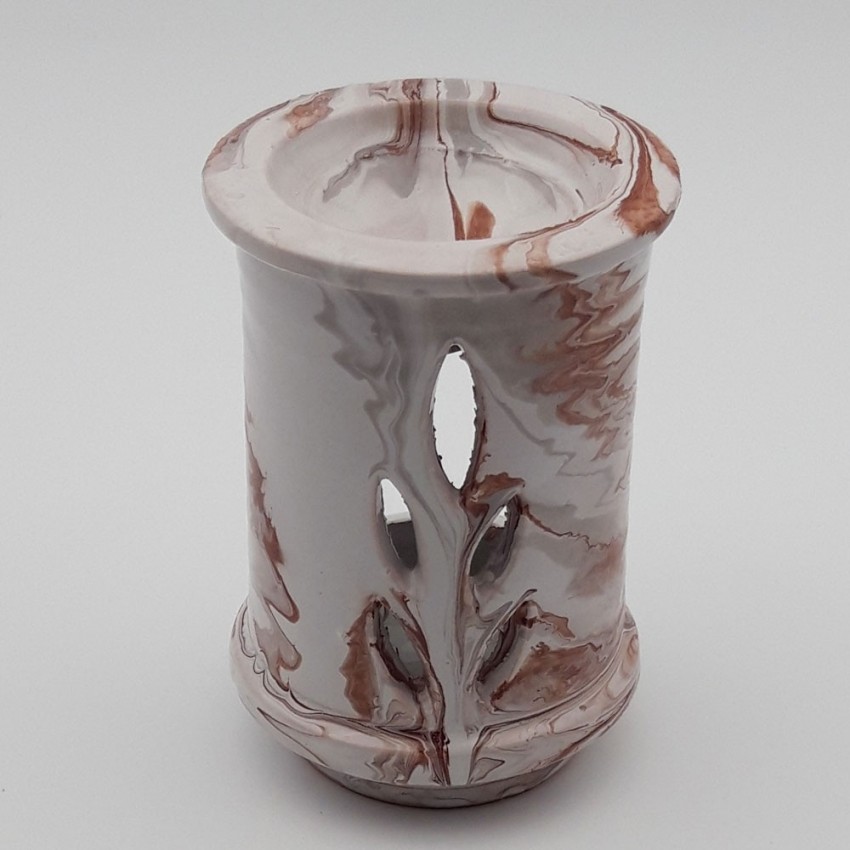 Brûle parfum Droit Marbré marron et blanc