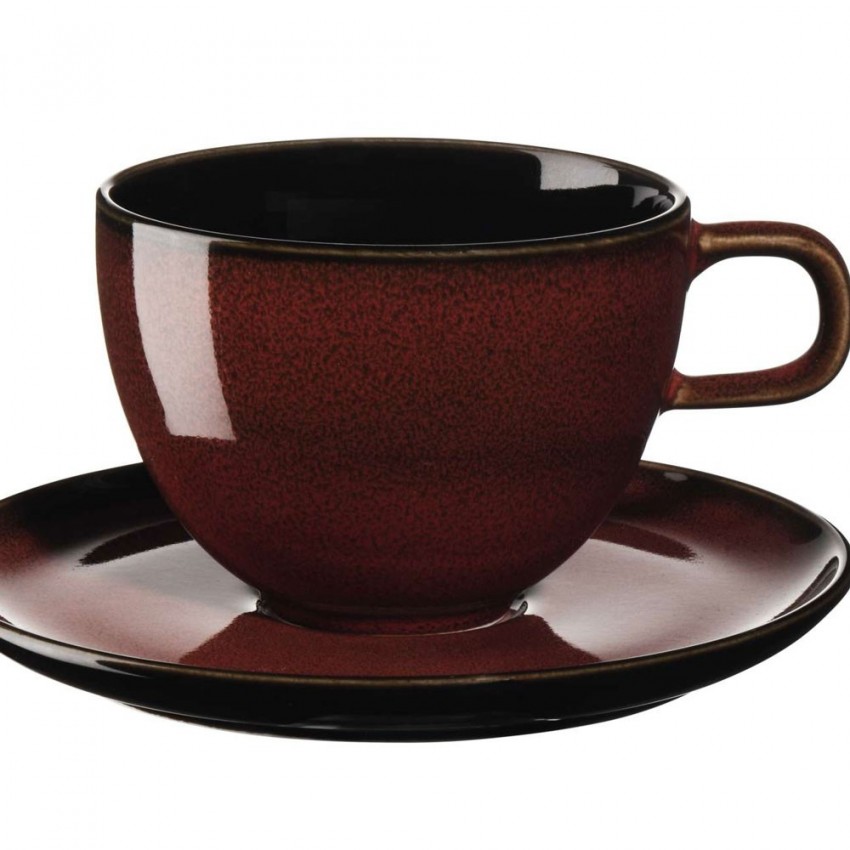Grande Tasse avec soucoupe 1 personne Rouge Kolibri Rusty Red