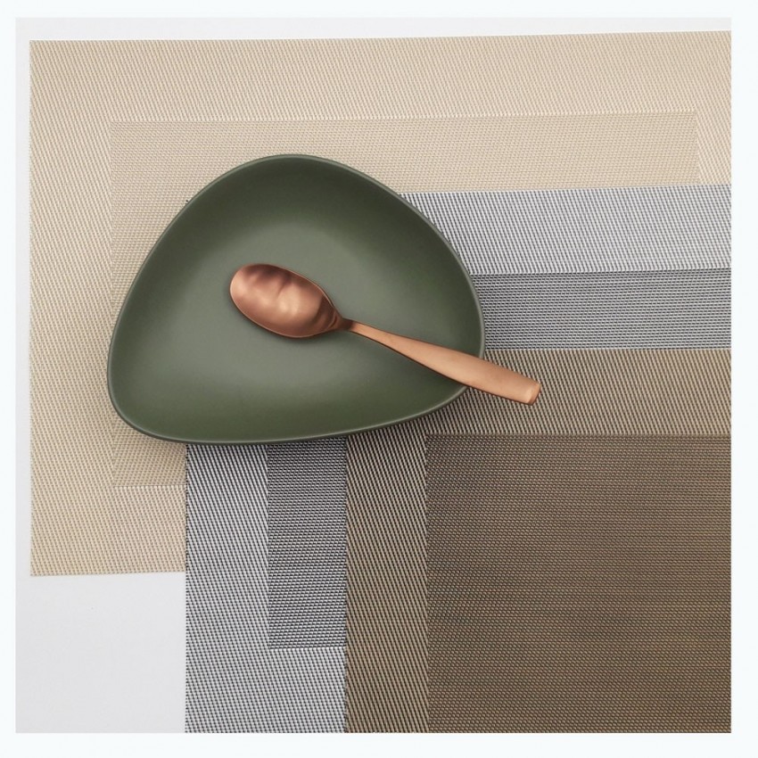 Set de table Bordé Argent-Noir Métallique