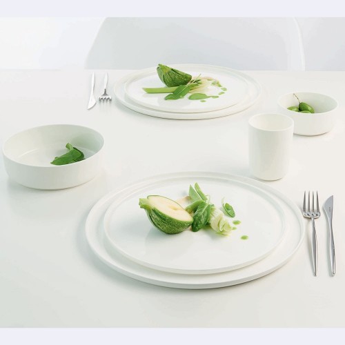 Assiette plate porcelaine blanche - L 27 cm - Oco