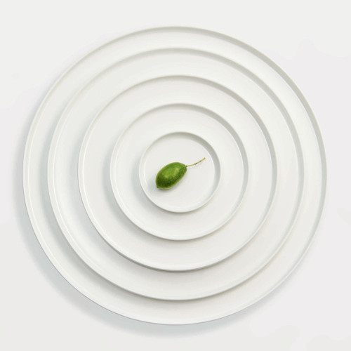 Plat de service porcelaine blanche - D-32 cm - Oco
