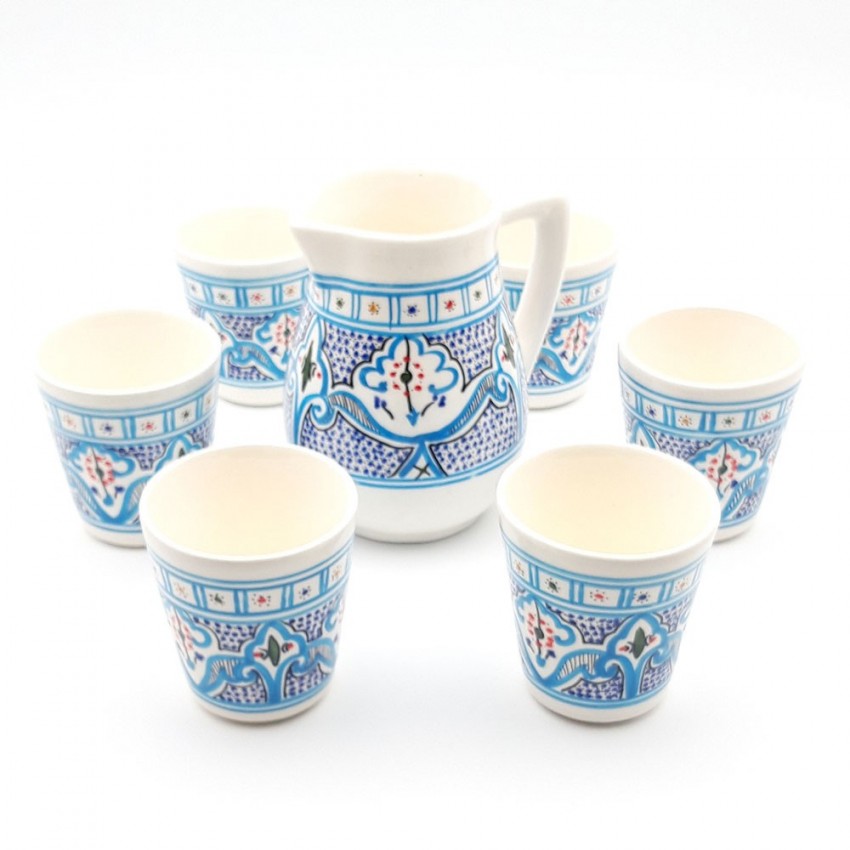 Service à boisson 6 personnes Marocain Turquoise