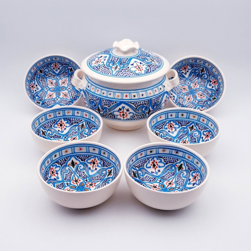 Service à soupe Marocain Turquoise - 12 pers