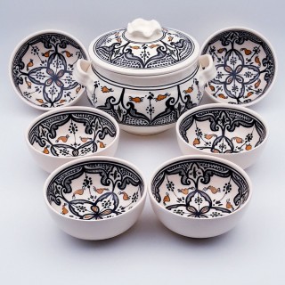 Service à soupe Marocain Noir - 6 pers