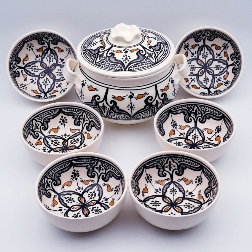 Service à soupe Marocain noir - 12 pers