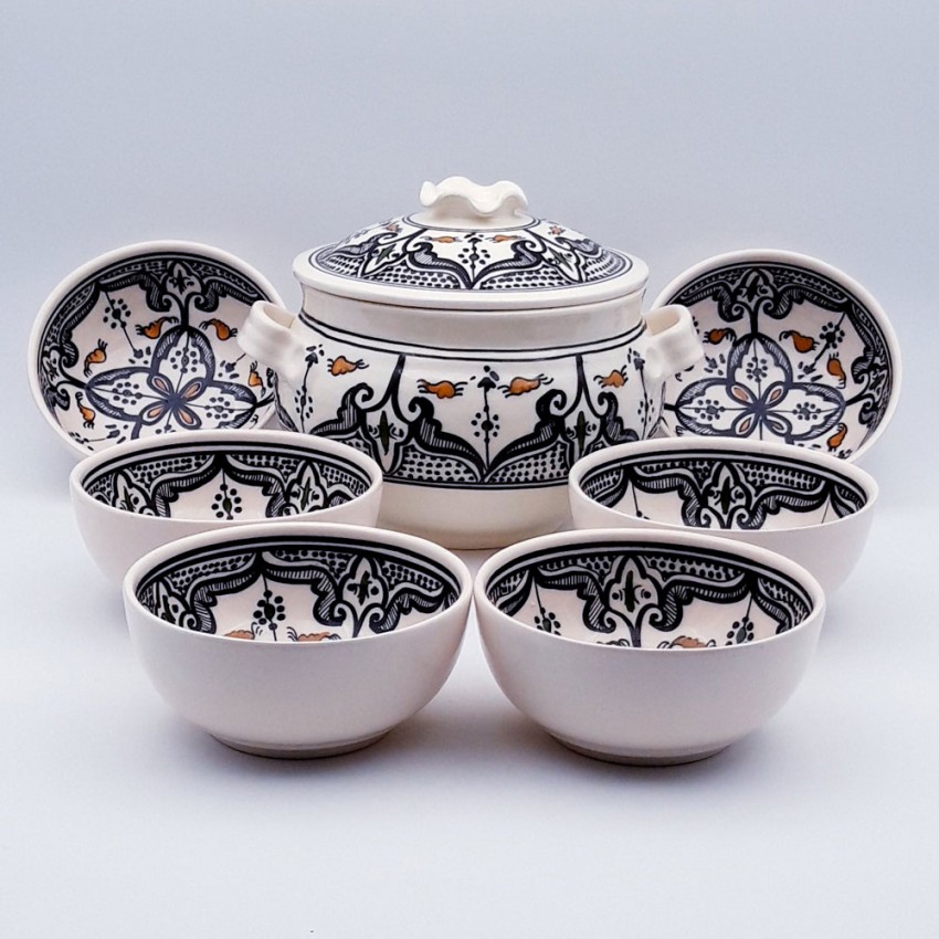 Service à soupe Marocain noir - 12 pers