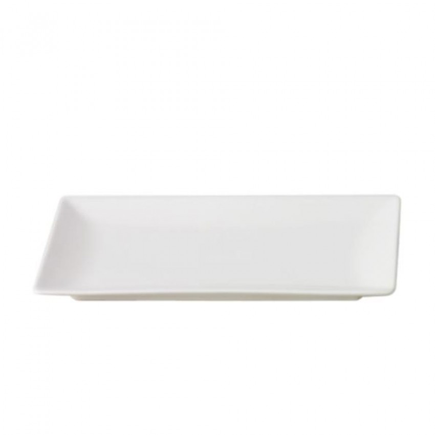 Assiette rectangulaire en grés blanc - 30*20 cm Quadro