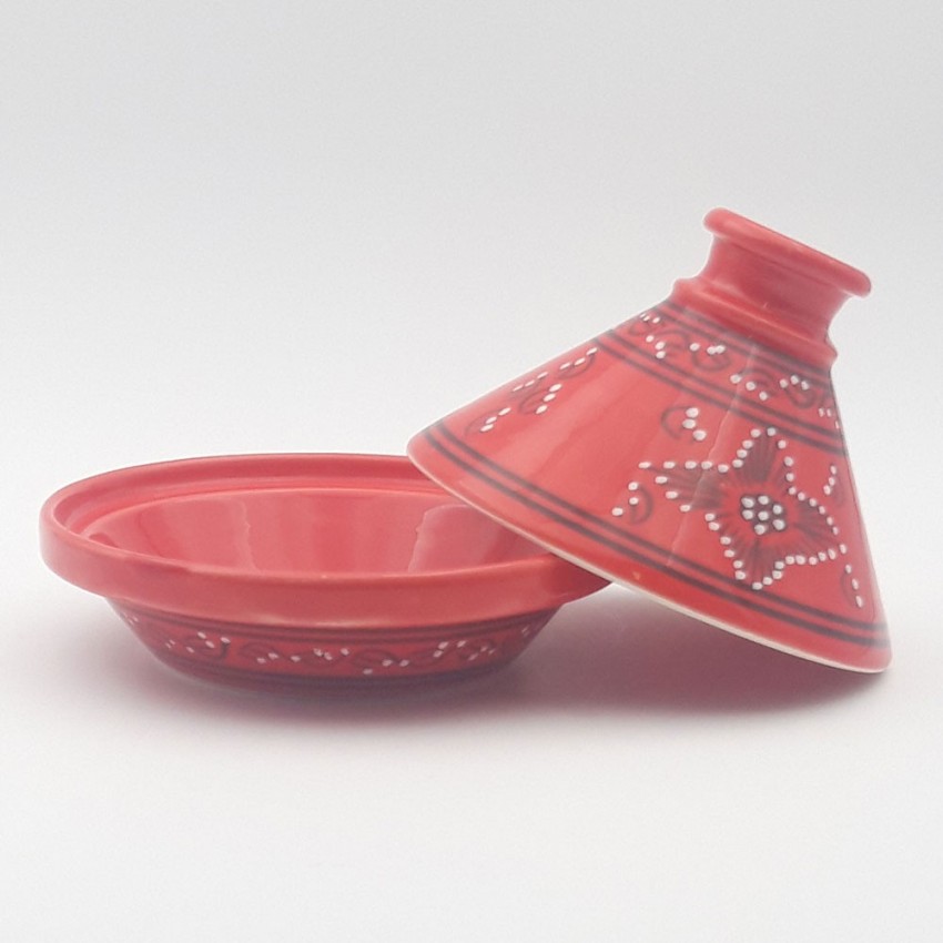 Petit tajine Tatoué Rouge - D 17 cm
