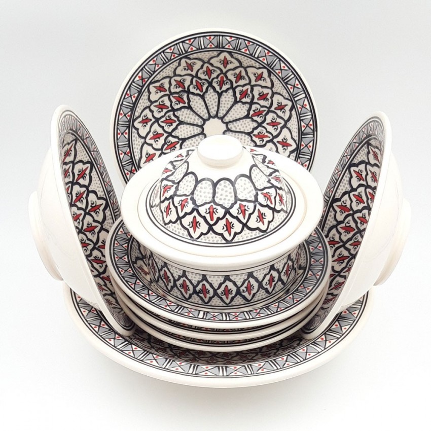 Service à couscous assiettes Tebsis Ranim - 6 pers