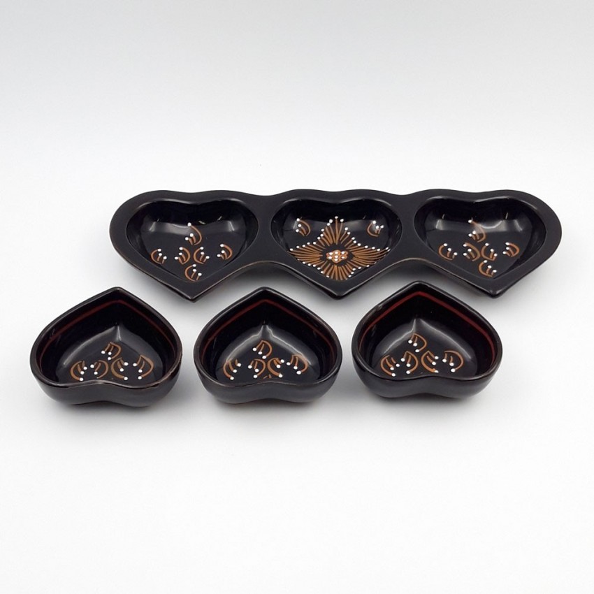 Service apéro Coeur Tatoué Noir