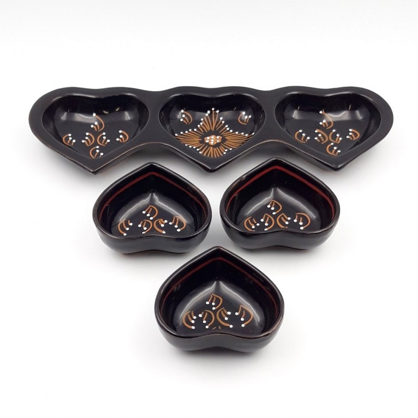 Service apéro Coeur Tatoué Noir