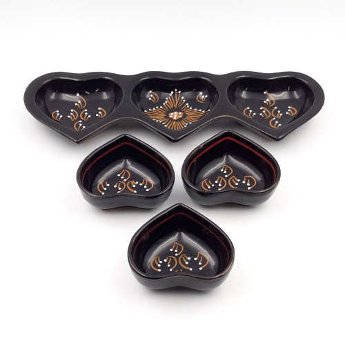 Service apéro Coeur Tatoué Noir