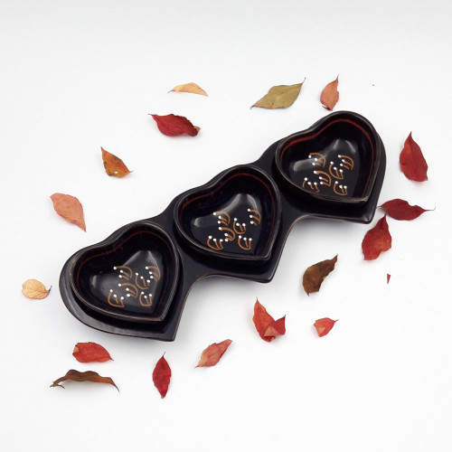 Service apéro Coeur Tatoué Noir