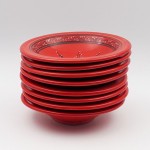 Service à couscous assiettes Tebsis avec plat jatte Tatoué rouge - 8 pers