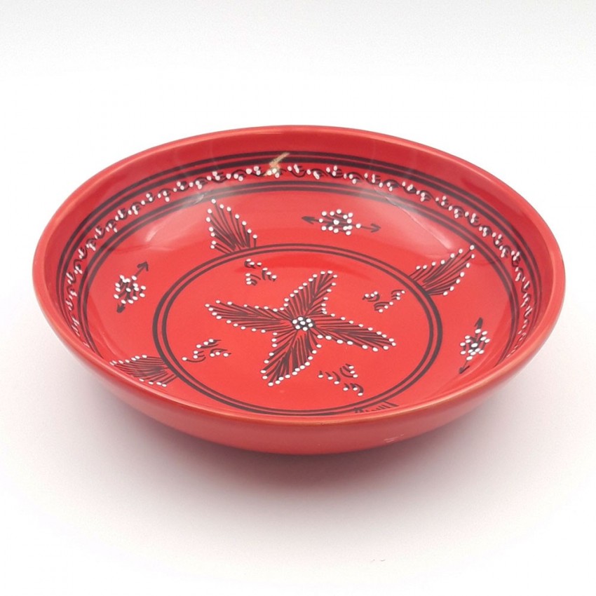 Service à couscous assiettes Tebsis avec plat jatte Tatoué rouge - 8 pers