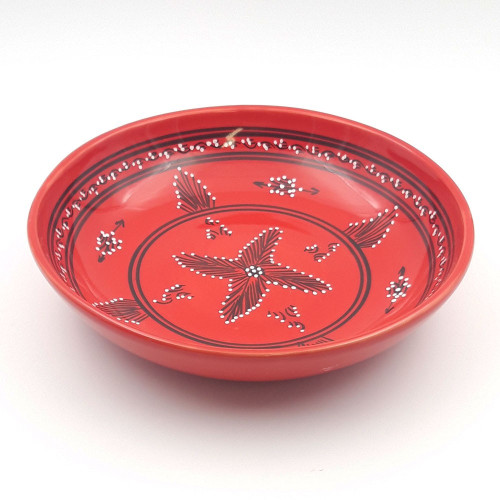 Service à couscous assiettes Tebsis avec plat jatte Tatoué rouge - 12 pers