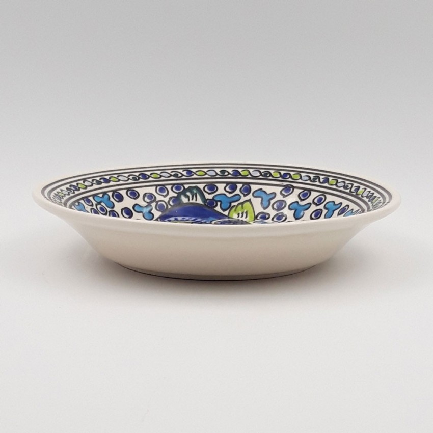 Assiette creuse Poissons Bleus - D 24 cm