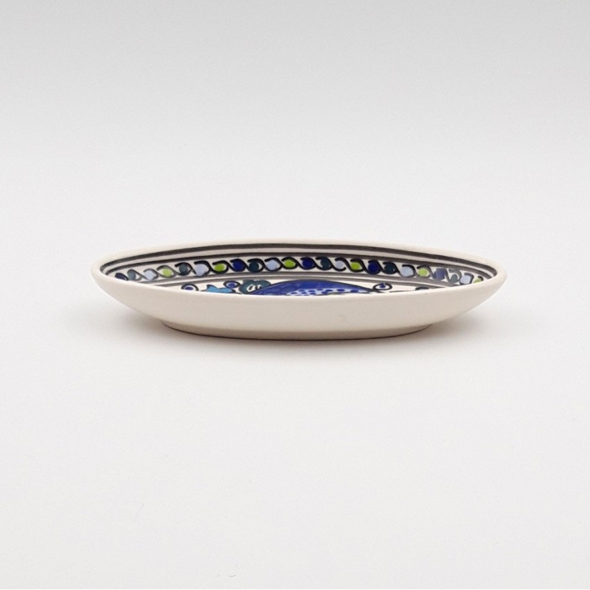 Petit plat ovale Poissons Bleus - L 20 cm