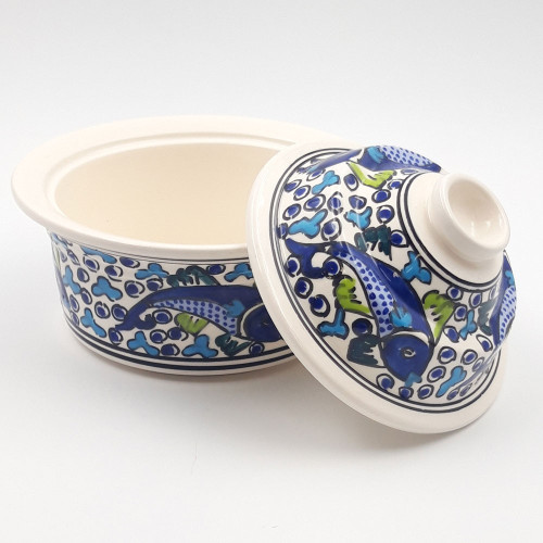 Service à couscous assiettes Tebsi Poissons Bleus - 8 pers