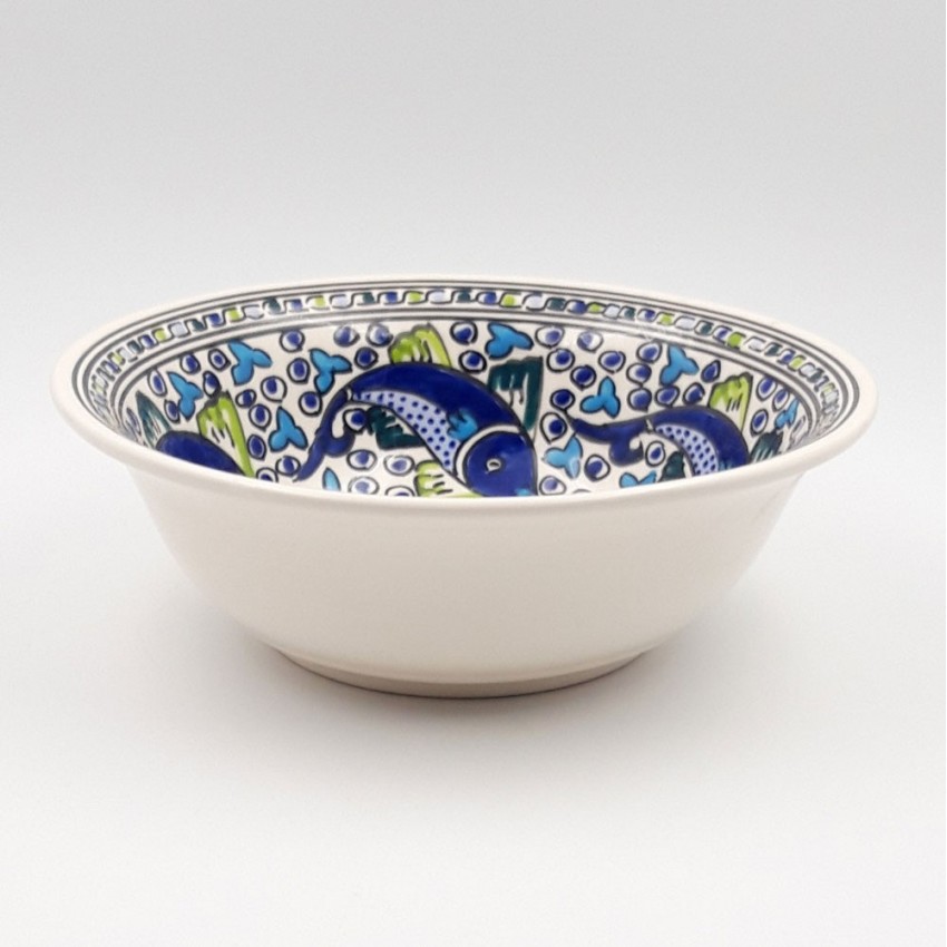 Service à couscous assiettes Tebsi Poissons Bleus - 12 pers