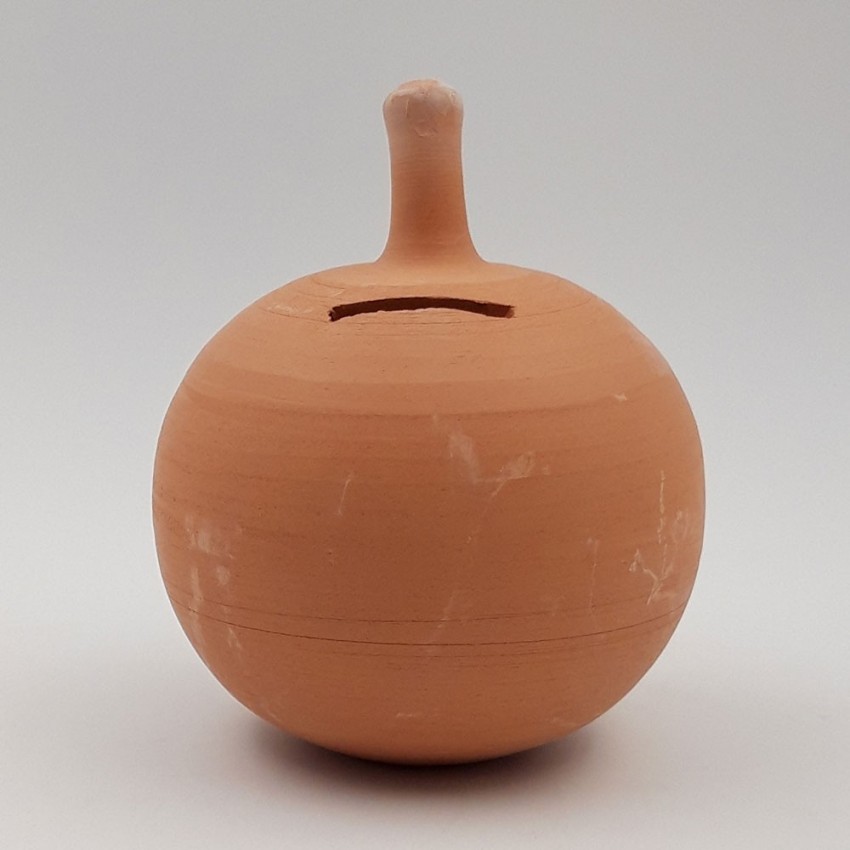 Tirelire à casser Pomme en argile naturelle