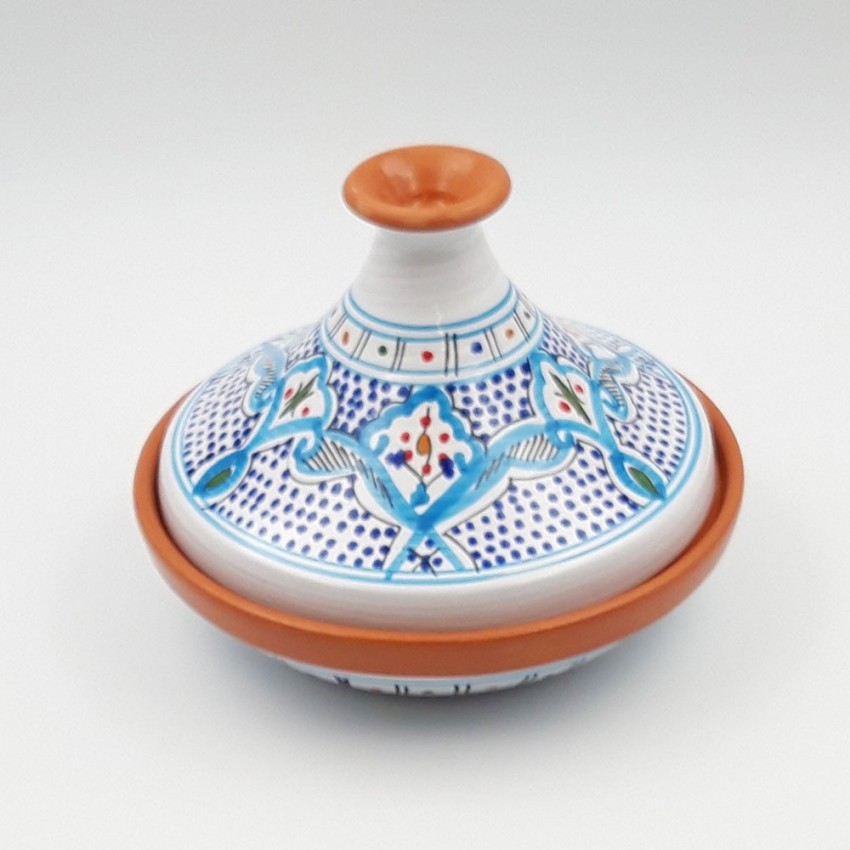 Tajine individuel évasé Marocain Turquoise - D 22 cm