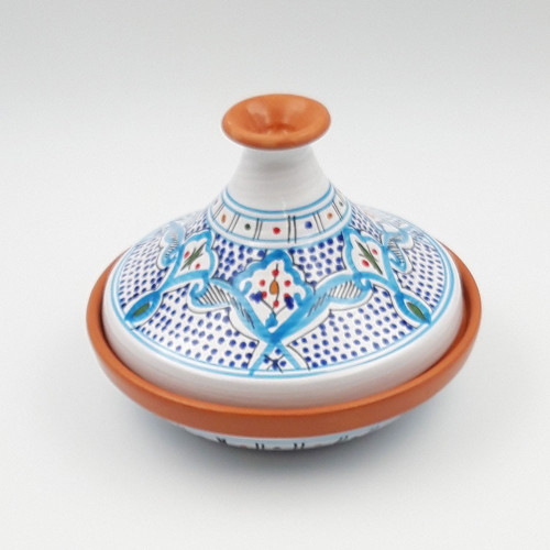 Tajine individuel évasé Marocain Turquoise - D 22 cm