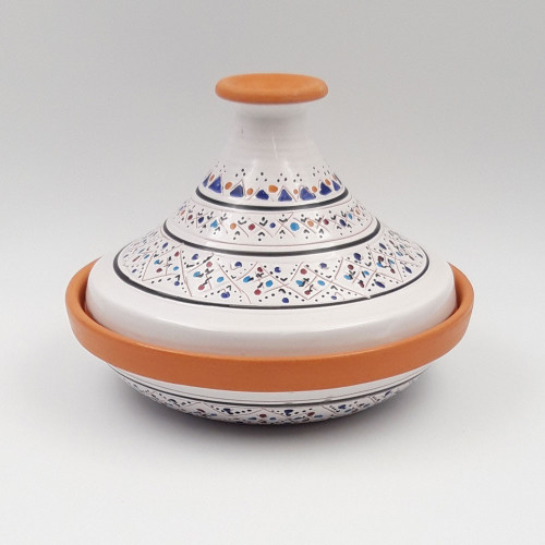 Tajine individuel évasé Marrakech Blanc - D 22 cm