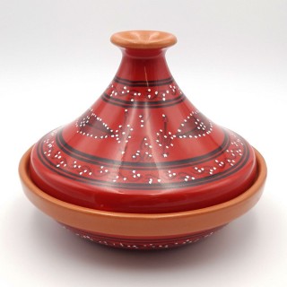 Tajine individuel évasé Tatoué Rouge - D 22 cm