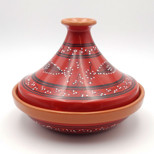 Tajine individuel évasé Tatoué Rouge - D 22 cm