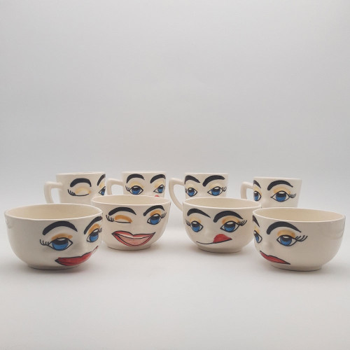 Lot de 4 bols et 4 mugs Humour 50 cL 2