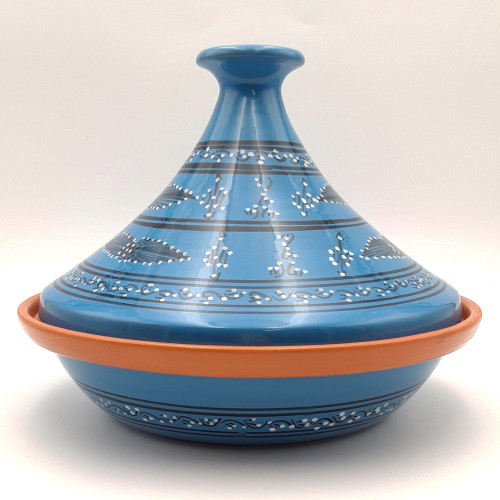Tajine de cuisson Tatoué Bleu - D 31 cm