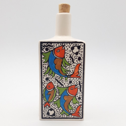 Bouteille d'huile ou de vinaigre Poissons