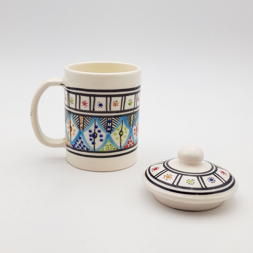Tasse avec couvercle en céramique 25 cL Bakir Royal
