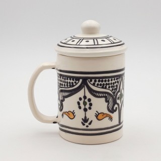 Tasse avec couvercle en céramique 25 cL Marocain Noir